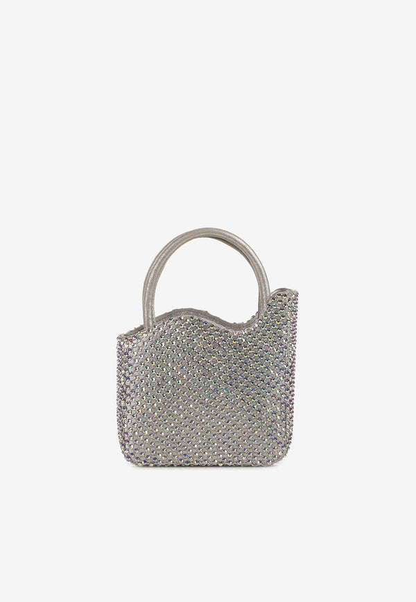 Le Silla Mini Gilda Crystal-Embellished Top Handle Bag Metallic 9979UBAGXXXXCAZ 985