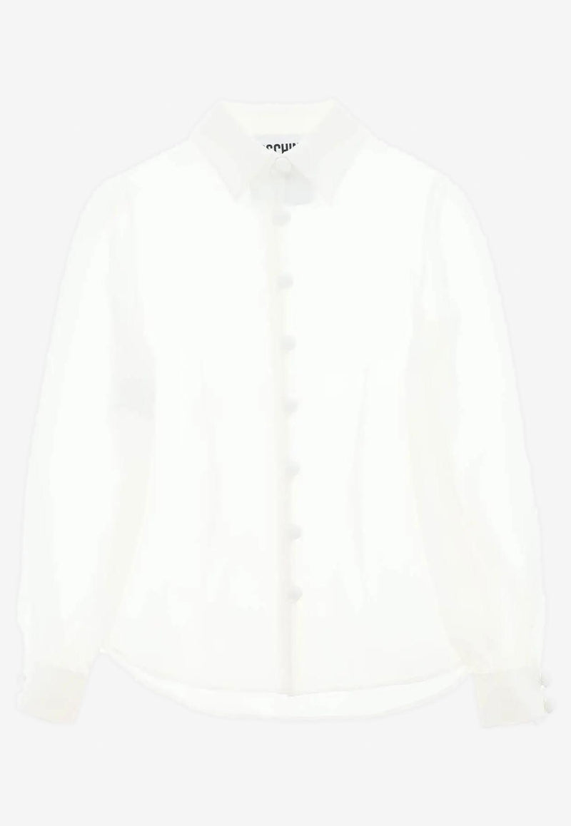 Moschino Long-Sleeved Silk Shirt White A0213 0537 0001