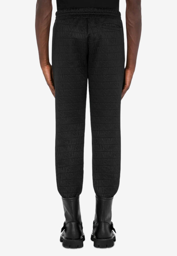 Moschino Jacquard Logo Track Pants Black A0304 2629 0555