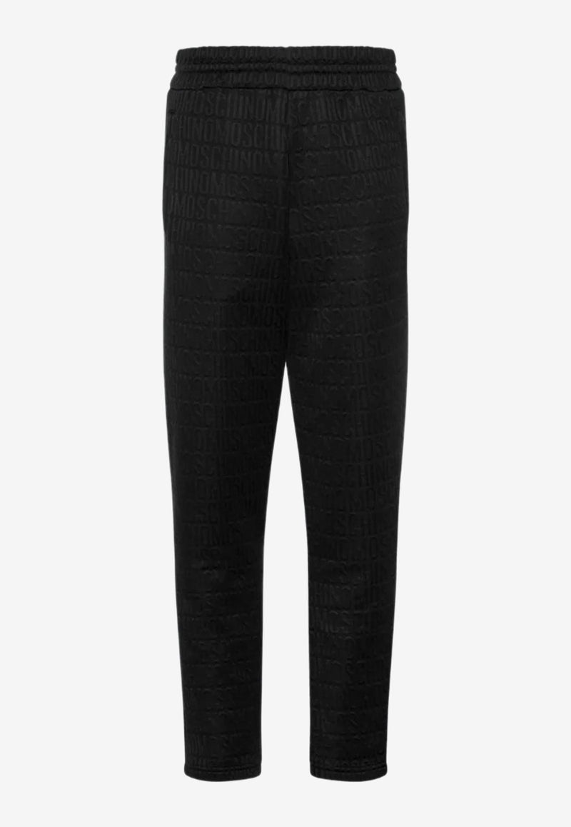 Moschino Jacquard Logo Track Pants Black A0304 2629 0555