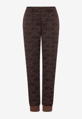 Moschino All-Over Jacquard Logo Pants Brown A0304 2729 1103