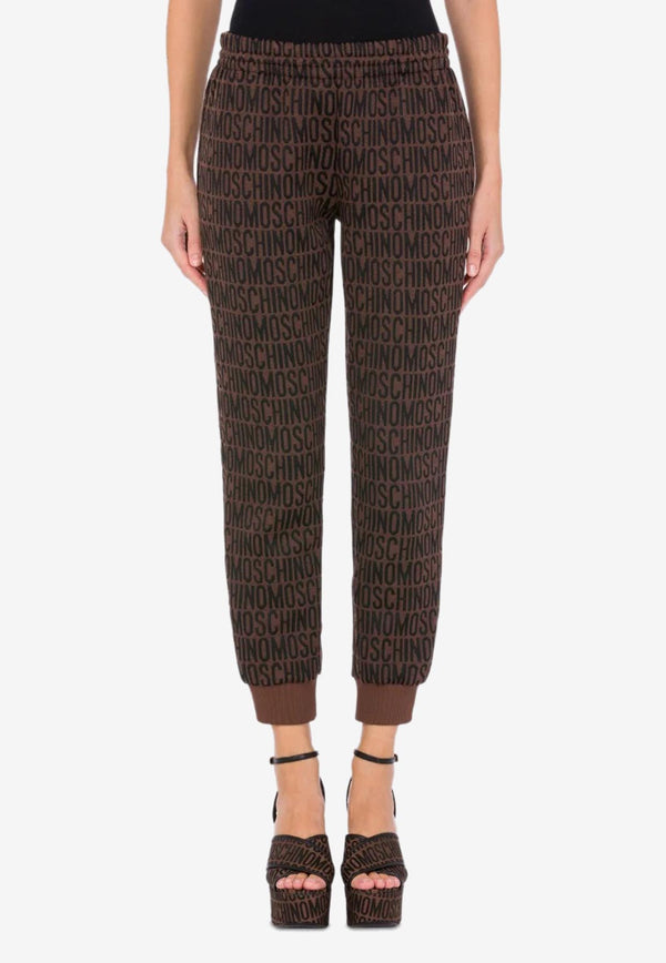 Moschino All-Over Jacquard Logo Pants Brown A0304 2729 1103