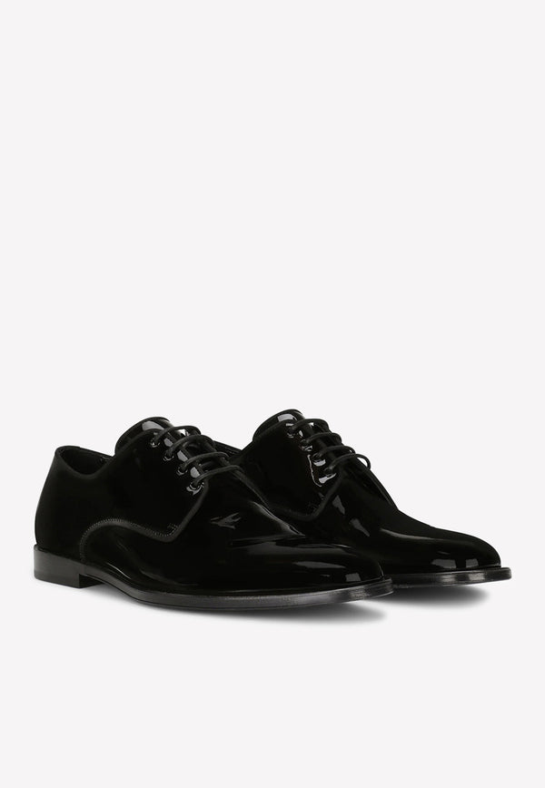Dolce & Gabbana Patent Leather Derby Shoes Black A10597 AX651 80999