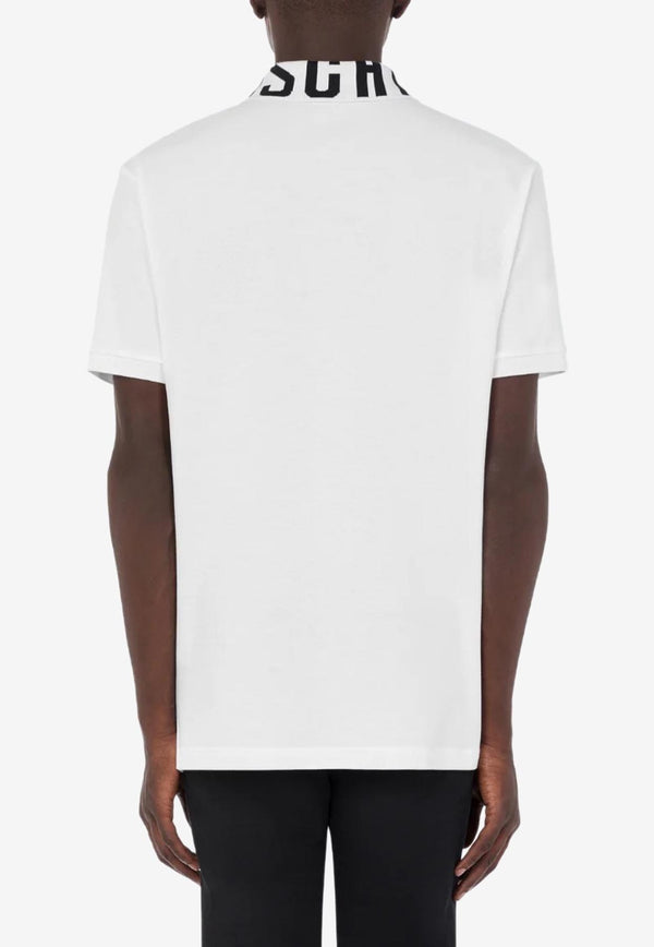 Moschino Logo Jacquard Polo T-shirt White A1606 2042 1001