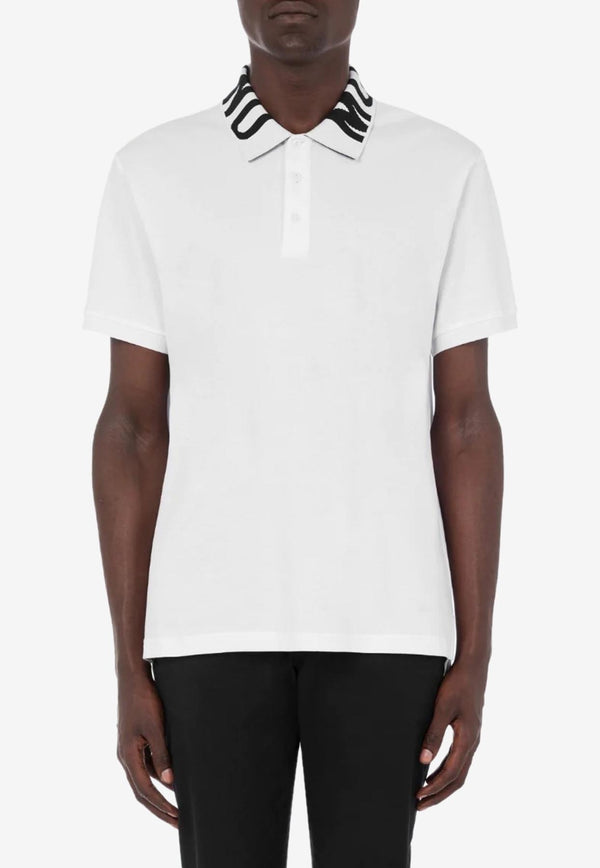 Moschino Logo Jacquard Polo T-shirt White A1606 2042 1001