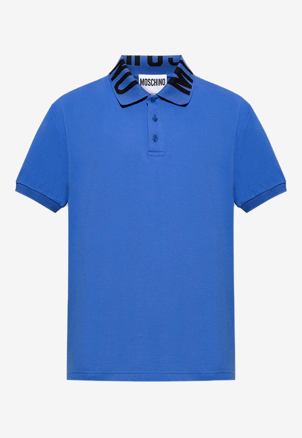 Moschino Logo Jacquard Polo T-shirt Blue A1606 2042 1297