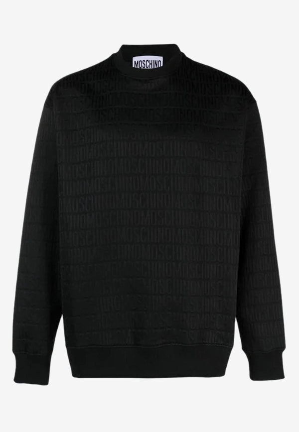 Moschino All-Over Logo Pullover Sweatshirt Black A1701 2629 0555