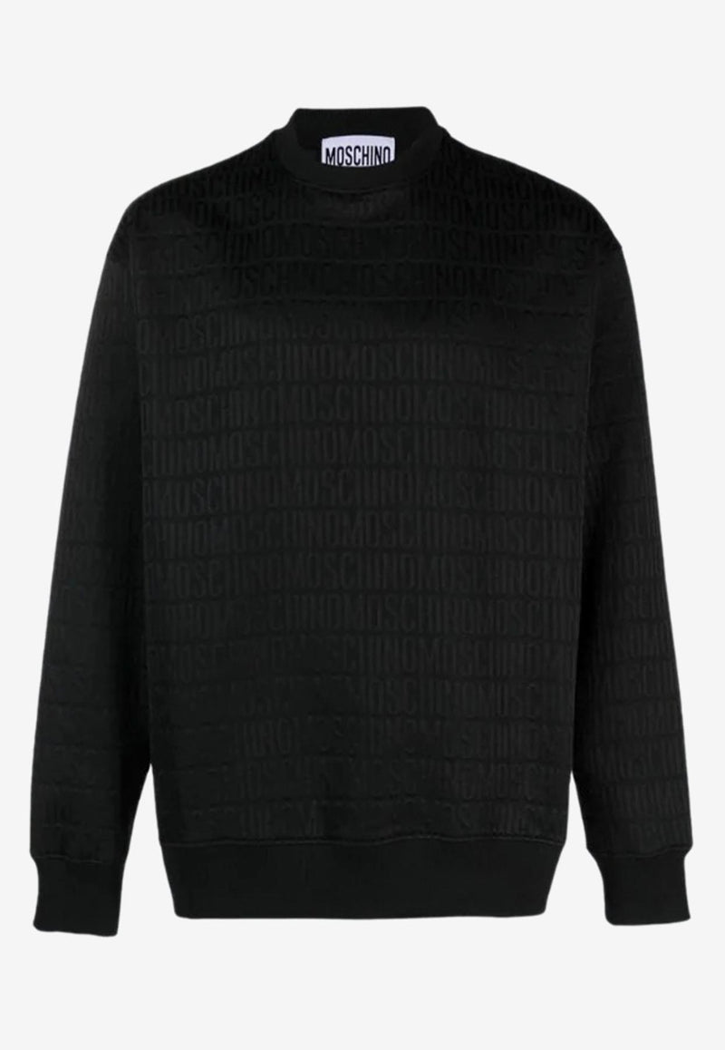 Moschino All-Over Logo Pullover Sweatshirt Black A1701 2629 0555