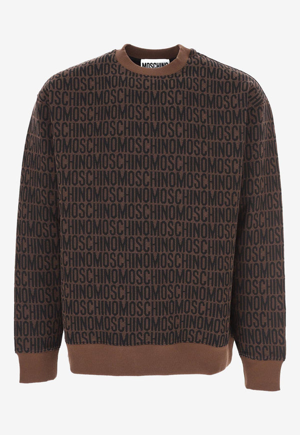 Moschino All-Over Logo Pullover Sweatshirt Brown A1701 2629 1103