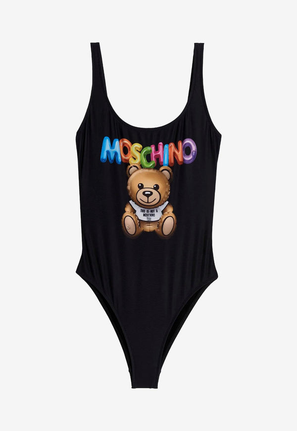Moschino Teddy-Print One-Piece Swimsuit Black A4204 0476 3555