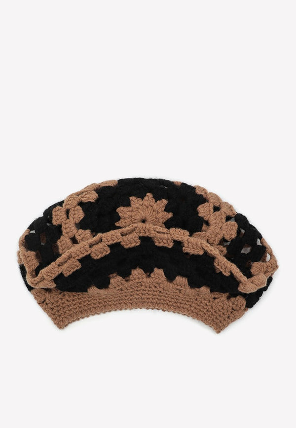 GANNI Wool Crochet Hat A44255791/L Multicolor