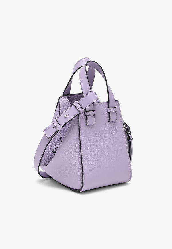 Loewe Compact Hammock Shoulder Bag in Grained Leather Lilac A538H13X03LE/M_LOEW-9526
