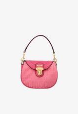 Moschino Mini Logo Jacquard Shoulder Bag Pink A7406 8268 1207