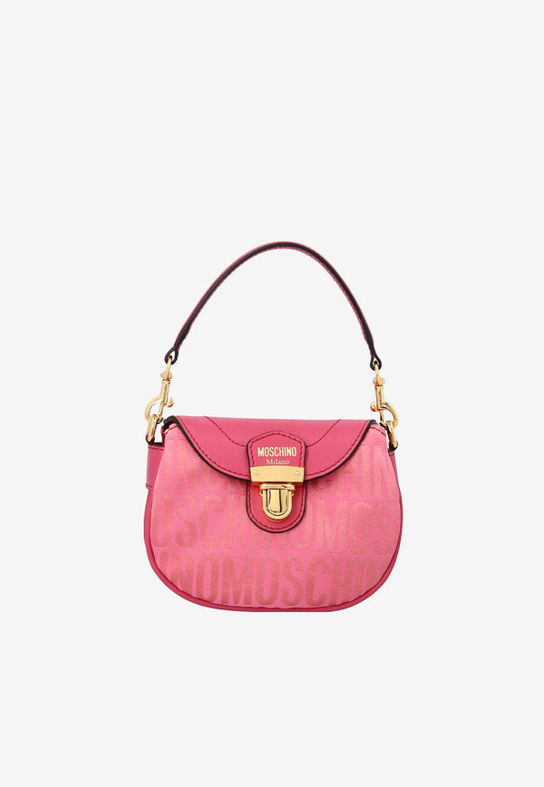 Moschino Mini Logo Jacquard Shoulder Bag Pink A7406 8268 1207