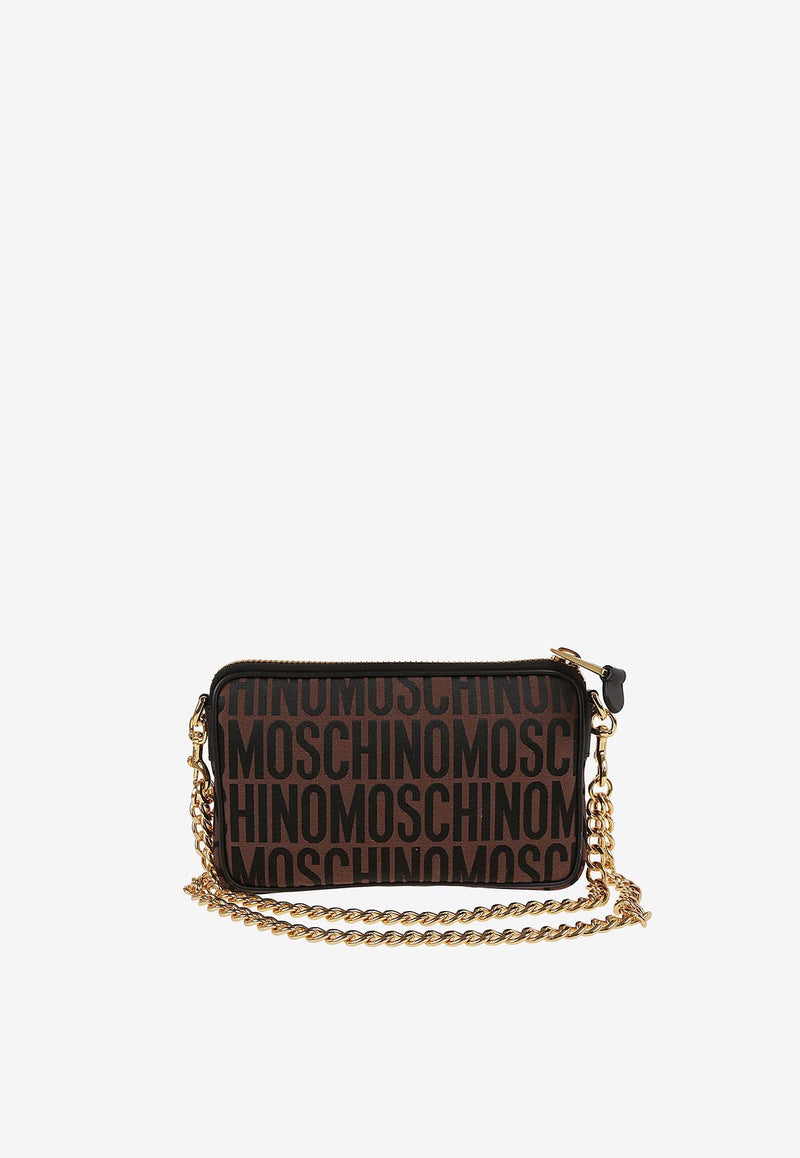 Moschino All-Over Logo Camera Bag Brown A7410 8268 1103