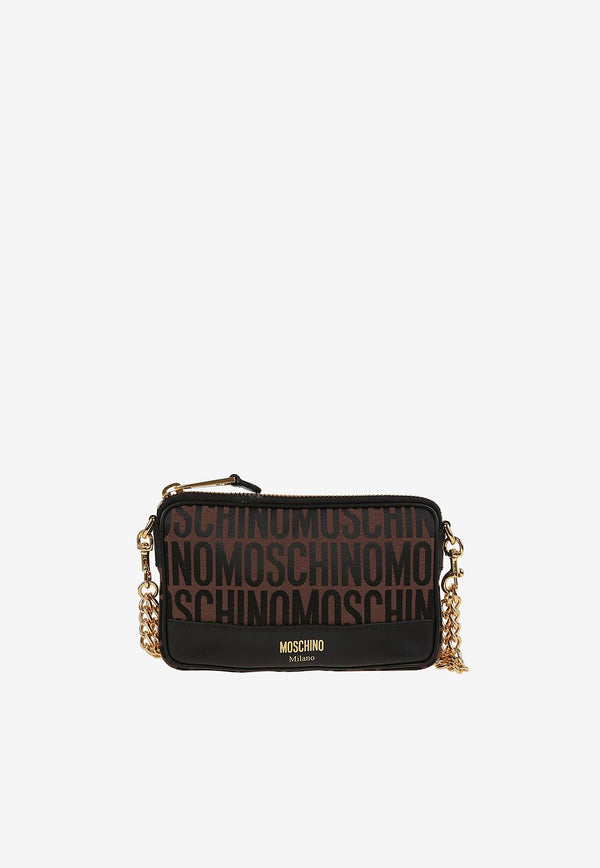 Moschino All-Over Logo Camera Bag Brown A7410 8268 1103