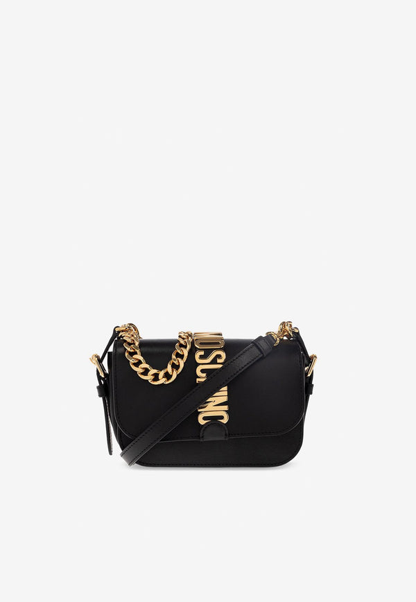 Moschino Logo Lettering Shoulder Bag A7481 8008 0555 Black
