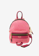 Moschino Mini Logo Zipped Backpack A7603 8268 1207 Pink