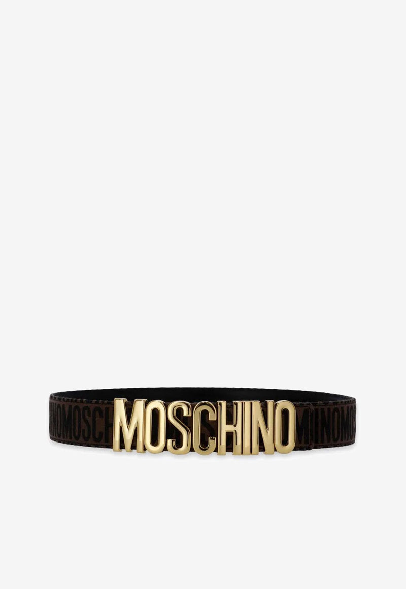 Moschino Logo Lettering Belt A8001 8268 1103 Brown