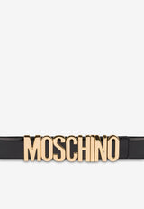 Moschino Logo Belt in Calf Leather A8012 8007 0555 Black