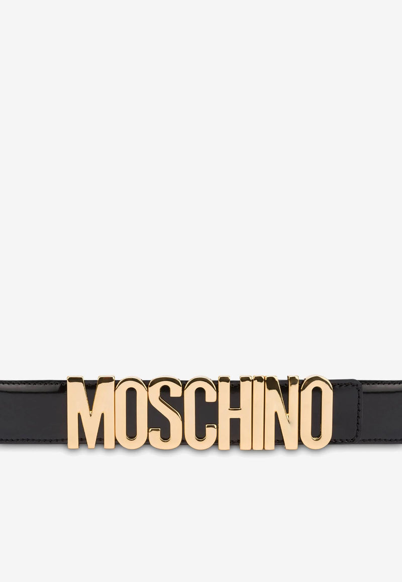 Moschino Logo Belt in Calf Leather A8012 8007 0555 Black