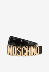 Moschino Logo Belt in Calf Leather A8012 8007 0555 Black