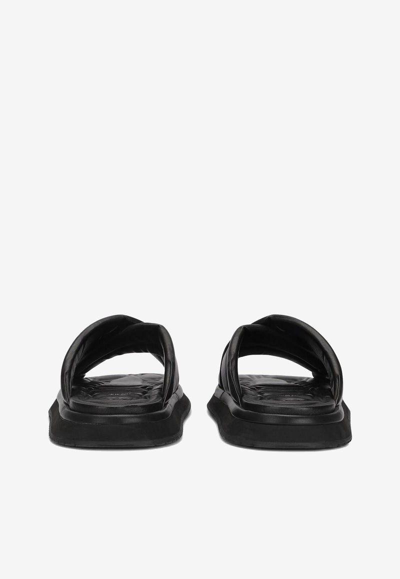 Dolce & Gabbana Crossed Strap Slides Black 
