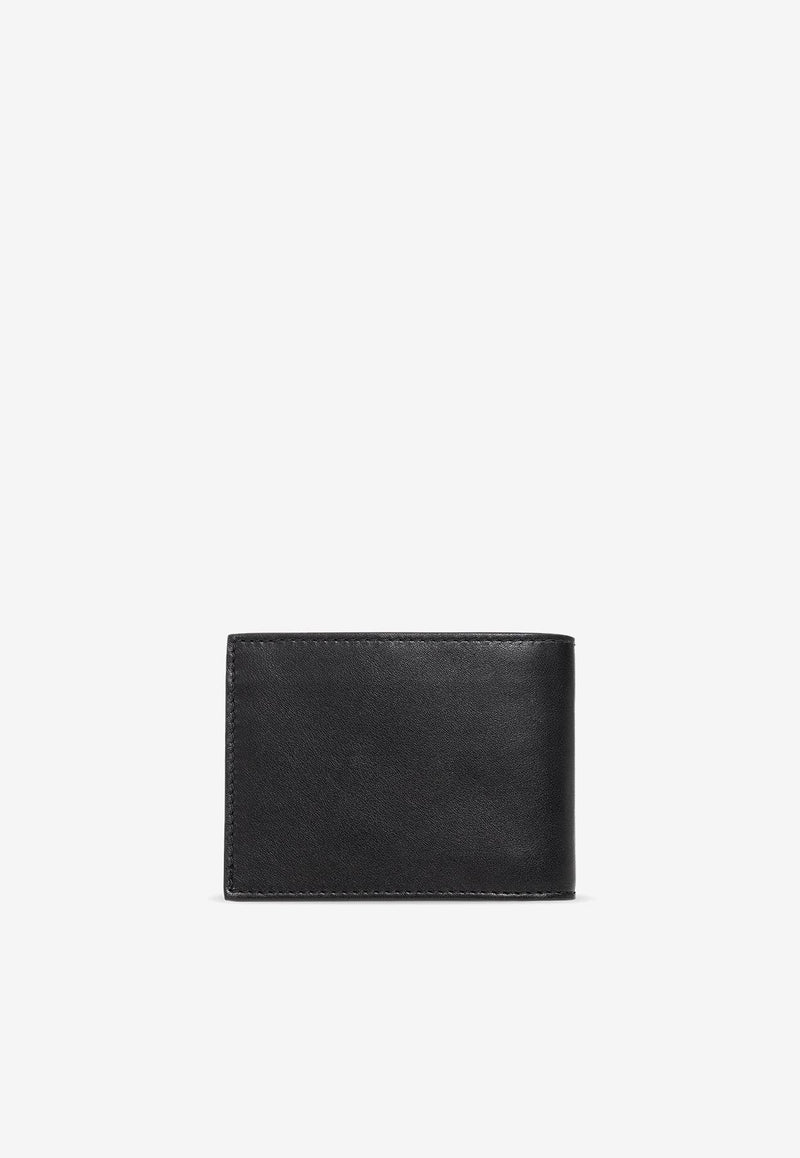 Moschino Logo Bi-Fold Leather Wallet A8121 8001 1555 Black