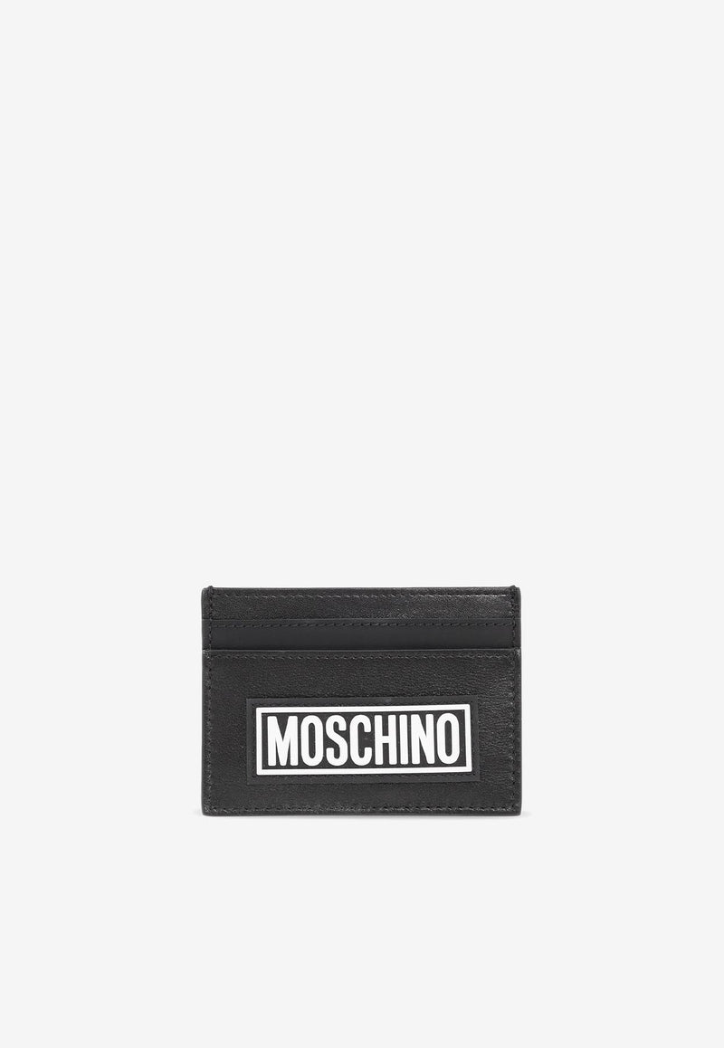 Moschino Logo Leather Cardholder A8123 8001 1555 Black