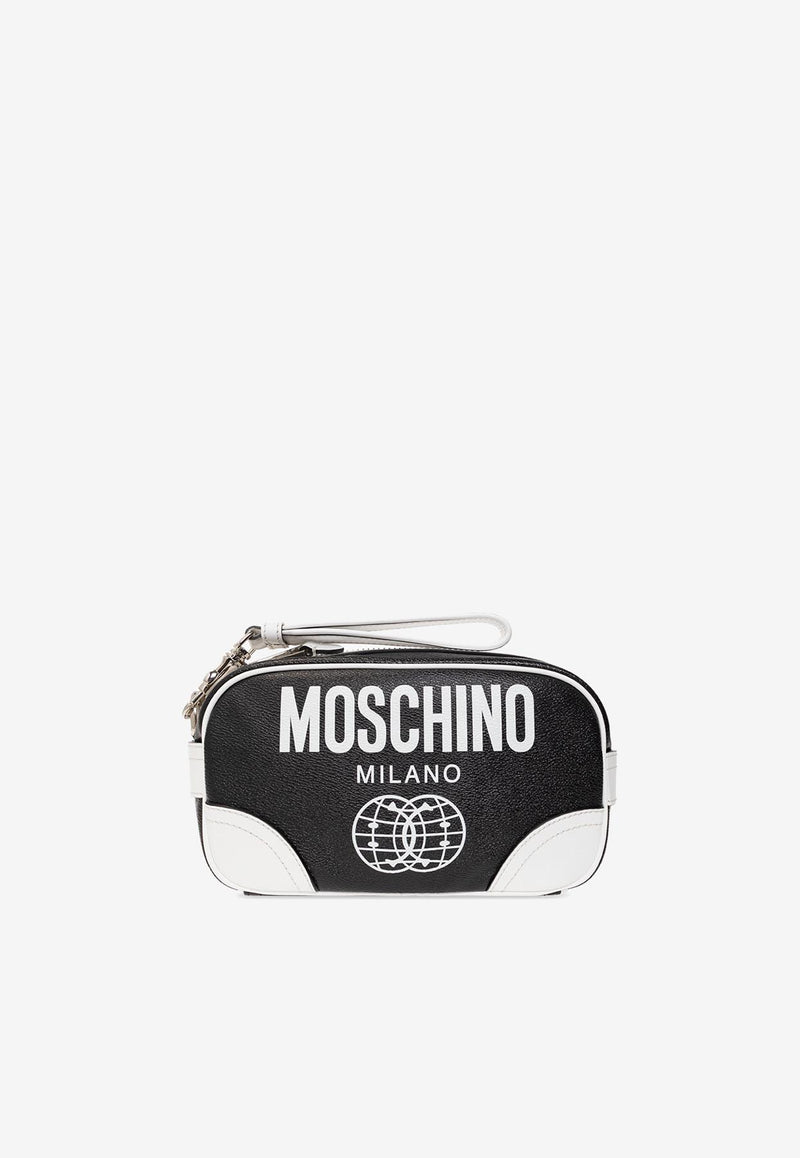 Moschino X Smiley® Logo Pouch A8402 8211 1555 Monochrome