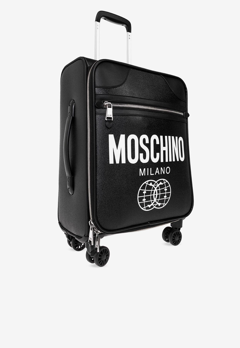 Moschino X Smiley® Logo Suitcase A8601 8211 1555 Black