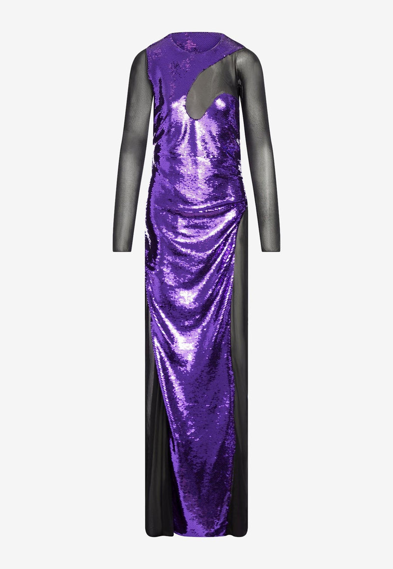 Sequin Embellished Maxi Dress THAHAB KW Sequin Embellished Maxi Dress THAHAB KW