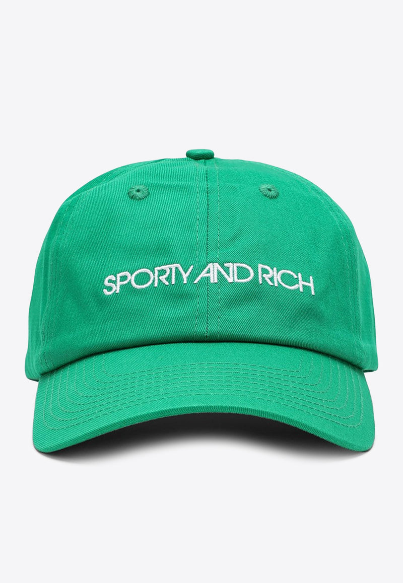Sporty & Rich Logo-Embroidered Baseball Cap Green AC474KECO/K