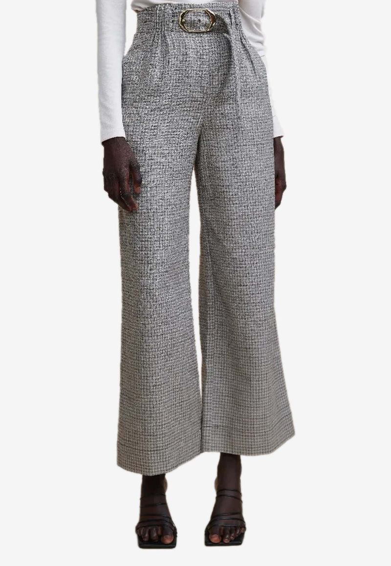 Acler Houndstooth Pacific Pants Gray