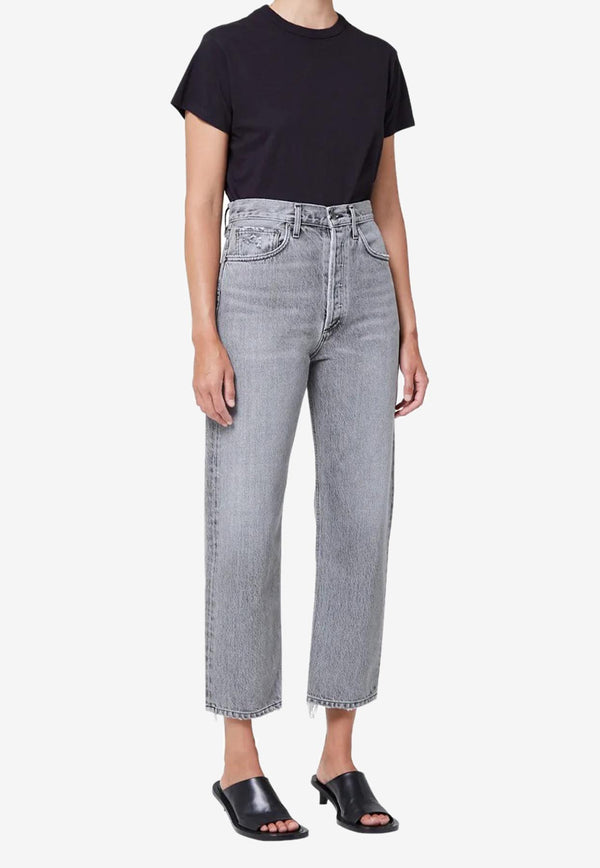 90S Mid-Rise Cropped Jeans Agolde Gray