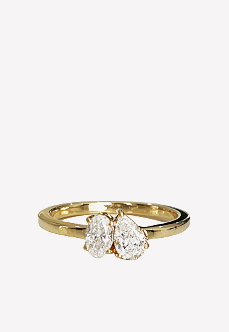 Alev Jewelry Pear and Oval Diamond Ring
 Gold ALV128