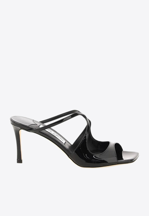 Jimmy Choo Anise 75 Mules in Patent Leather Black ANISE 75 PAT BLACK