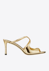 Jimmy Choo Anise 75 Metallic Leather Mules Gold ANISE 75 QUI GOLD