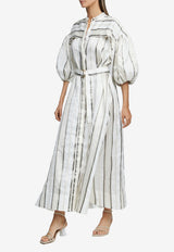 Acler Striped Stratford Maxi Dress White ASSPS20220000006746