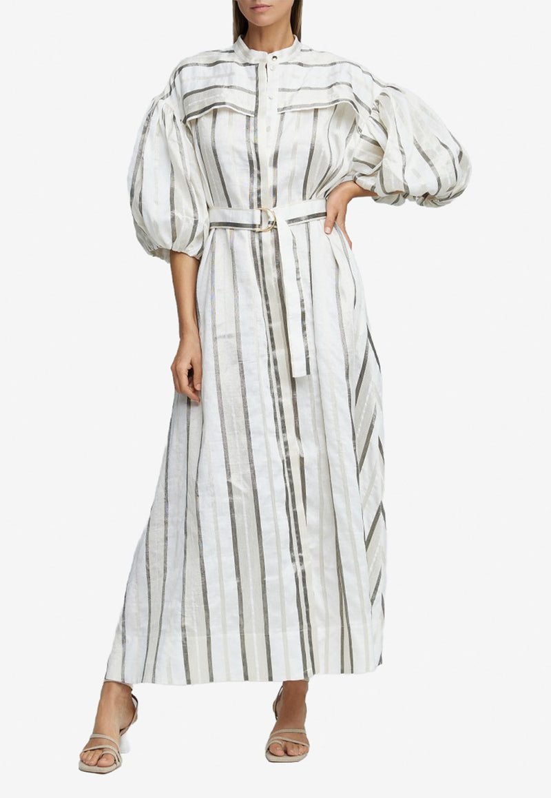 Acler Striped Stratford Maxi Dress White ASSPS20220000006746