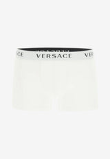 Versace Logo Band Trunks - Set of 3 White AU04321 AC00058 A9A1