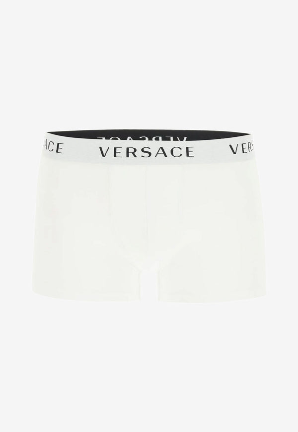 Versace Logo Band Trunks - Set of 3 White AU04321 AC00058 A9A1