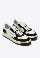 Autry Medalist Leather and Canvas Low-Top Sneakers Monochrome AULMCB02/M_Autry-BLK