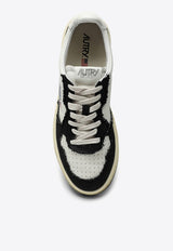 Autry Medalist Leather and Canvas Low-Top Sneakers Monochrome AULMCB02/M_Autry-BLK