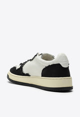 Autry Medalist Leather and Canvas Low-Top Sneakers Monochrome AULMCB02/M_Autry-BLK