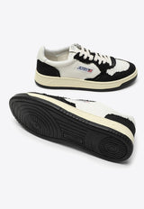 Autry Medalist Leather and Canvas Low-Top Sneakers Monochrome AULMCB02/M_Autry-BLK