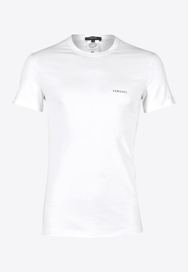 Versace Logo Crewneck Short-Sleeved T-Shirt White AUU04023 AC00058 A1001