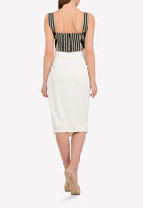 Double-Breasted Front Slit Pencil Skirt