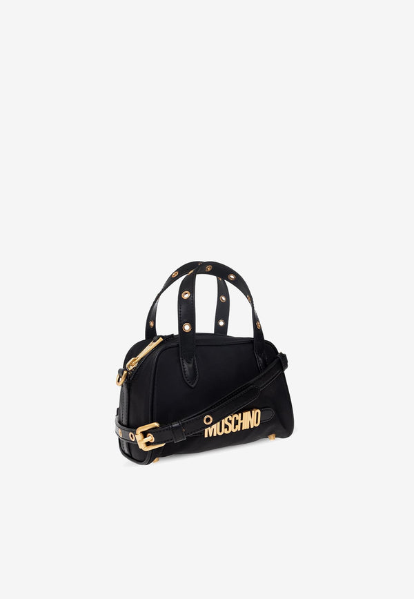 Moschino Logo Tops Handle Bag B7431 8202 1555 Black
