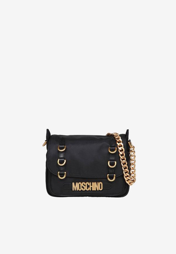 Moschino Logo Lettering Shoulder Bag B7440 8202 1555 Black